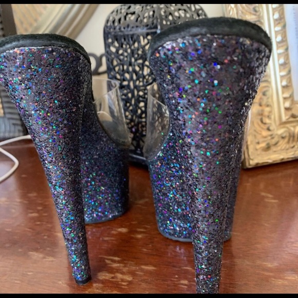 Pleaser Glitter Heels New - Picture 3 of 3